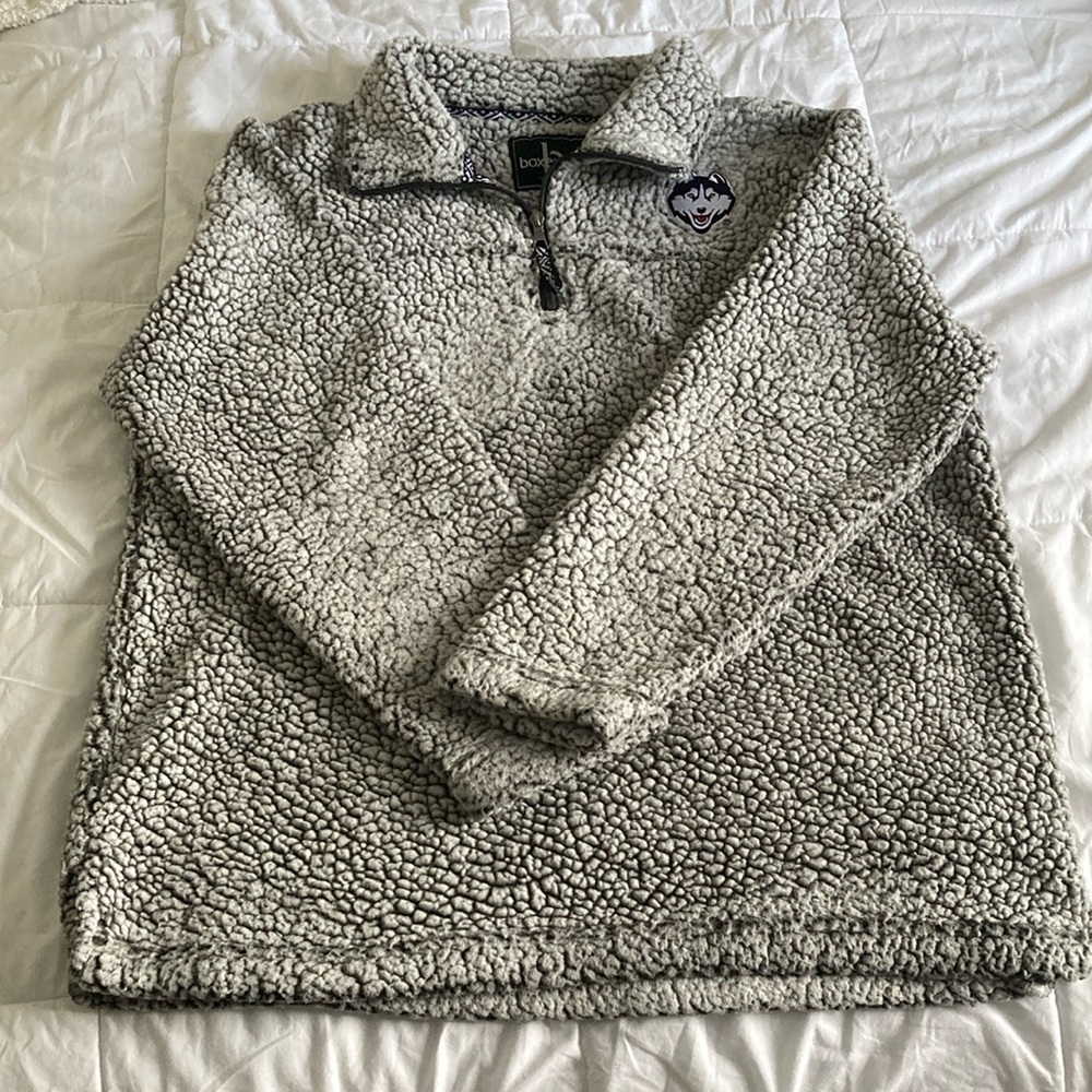 UConn, University of Connecticut, quarter zip Sherpa sweatshirt